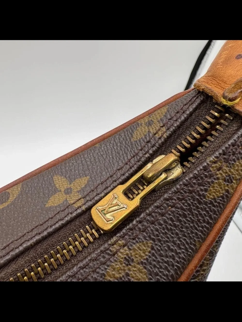 Louis Vuitton Monogram Canvas Shoulder Bag with Vachetta Trim